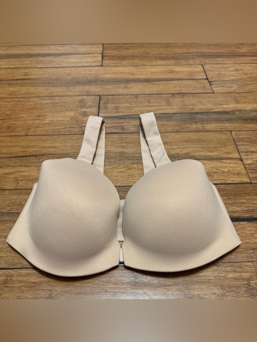 Spanx 32D  Navy Bra‑llelujah Lightly Lined Full Coverage Front Clasp Beige